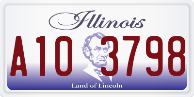 IL license plate A103798