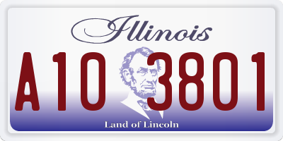 IL license plate A103801