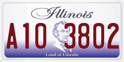 IL license plate A103802