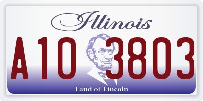 IL license plate A103803