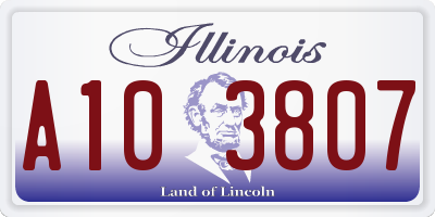 IL license plate A103807