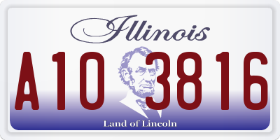 IL license plate A103816