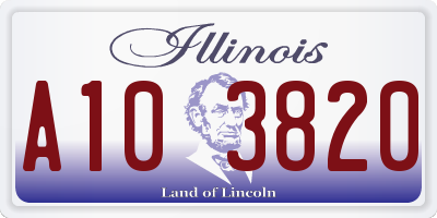 IL license plate A103820