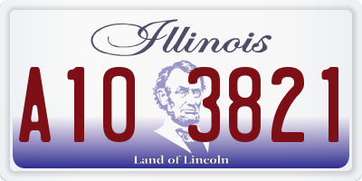 IL license plate A103821