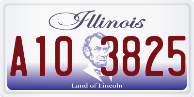 IL license plate A103825
