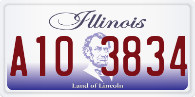 IL license plate A103834