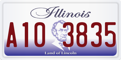 IL license plate A103835