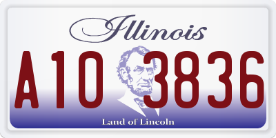 IL license plate A103836
