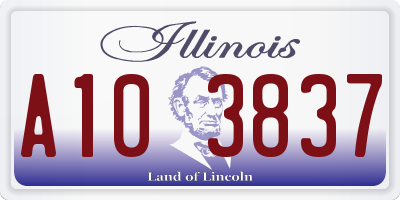 IL license plate A103837