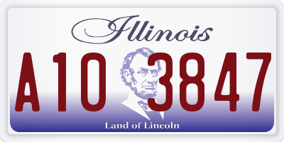 IL license plate A103847