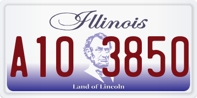 IL license plate A103850