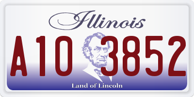IL license plate A103852