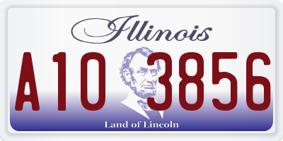 IL license plate A103856