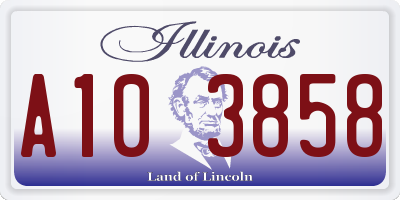 IL license plate A103858