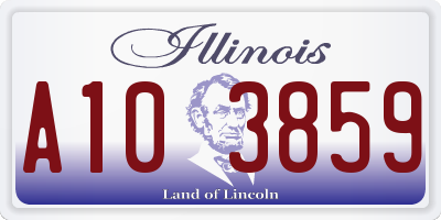 IL license plate A103859
