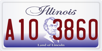 IL license plate A103860