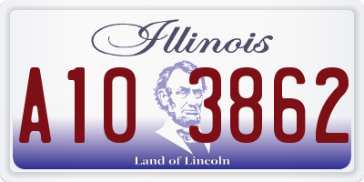 IL license plate A103862