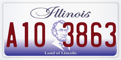 IL license plate A103863