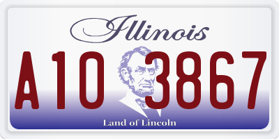 IL license plate A103867