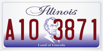 IL license plate A103871