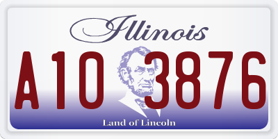 IL license plate A103876