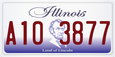 IL license plate A103877