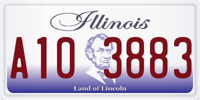 IL license plate A103883