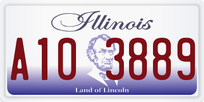 IL license plate A103889