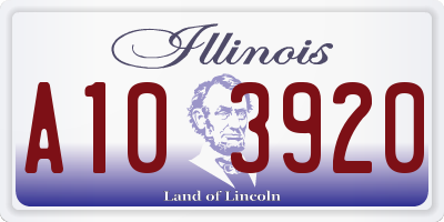 IL license plate A103920
