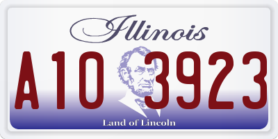 IL license plate A103923