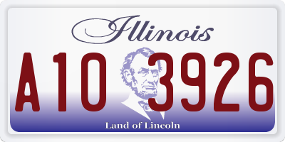 IL license plate A103926