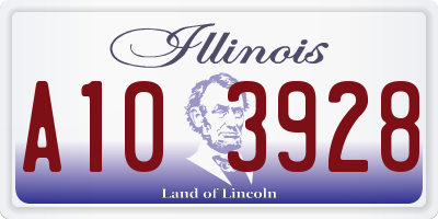 IL license plate A103928