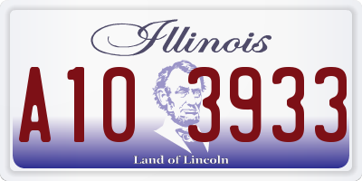 IL license plate A103933