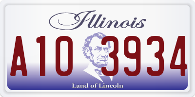 IL license plate A103934