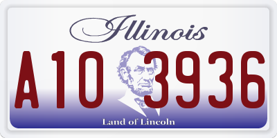 IL license plate A103936