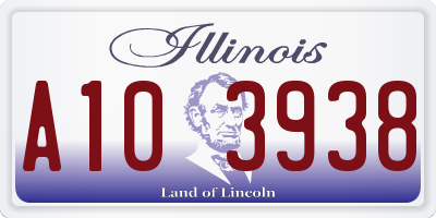 IL license plate A103938