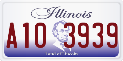 IL license plate A103939