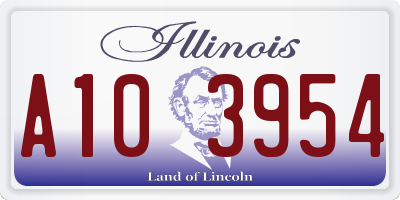 IL license plate A103954