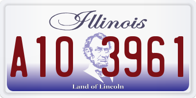 IL license plate A103961
