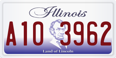 IL license plate A103962