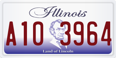 IL license plate A103964