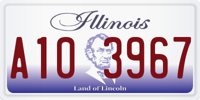 IL license plate A103967