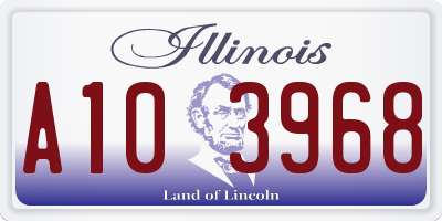 IL license plate A103968