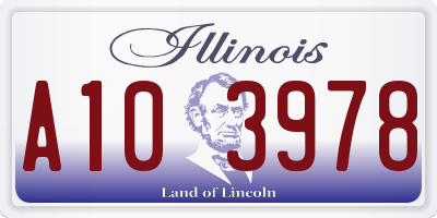 IL license plate A103978