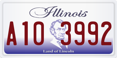 IL license plate A103992
