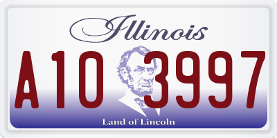 IL license plate A103997