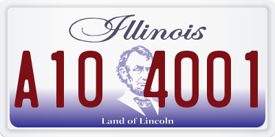 IL license plate A104001