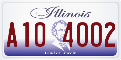 IL license plate A104002