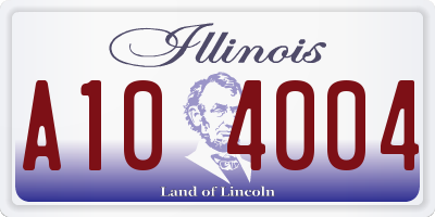 IL license plate A104004