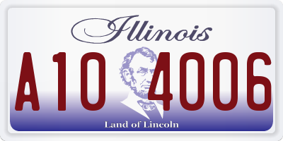 IL license plate A104006